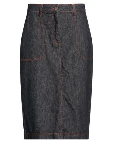 Niū Woman Denim skirt Black Size M Cotton, Elastane