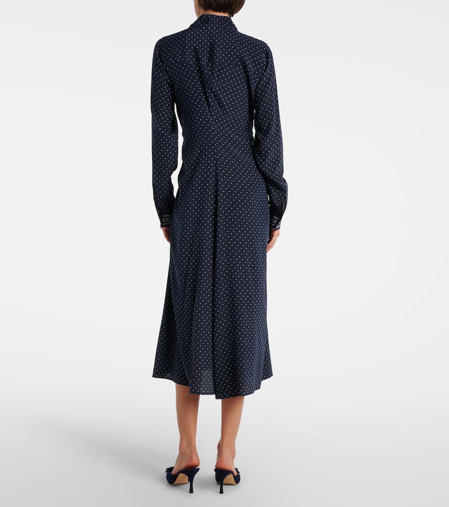 Lex polka-dot silk-blend shirt dress