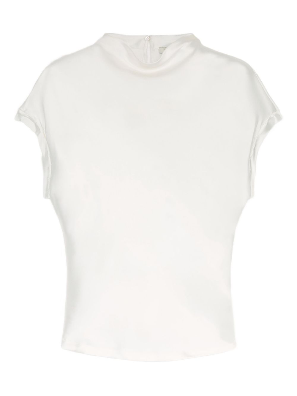 Mock-neck short-sleeve top - Neutrals