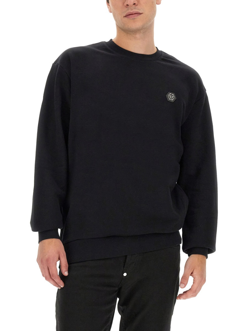 Sweatshirt With Rhinestone Logo
