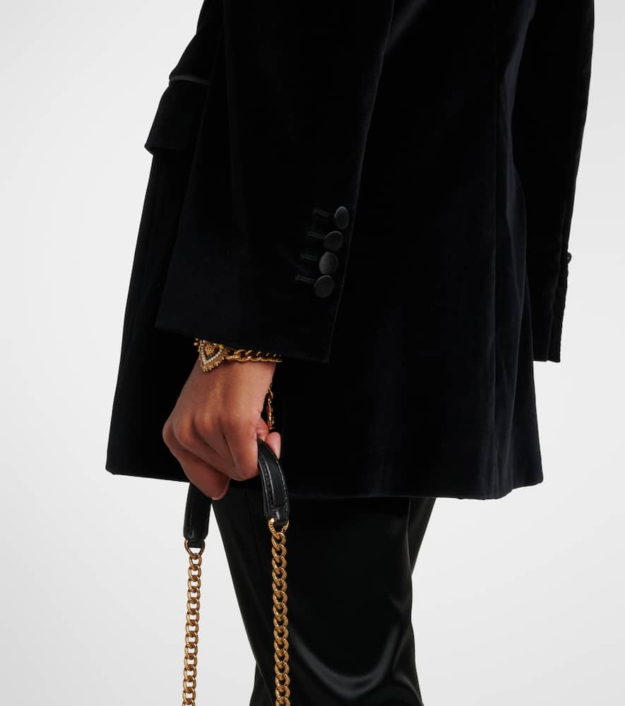 Cotton-blend velvet tuxedo jacket