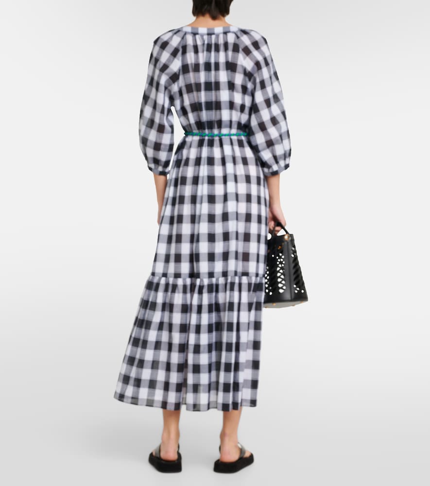 Chess printed cotton maxi dress