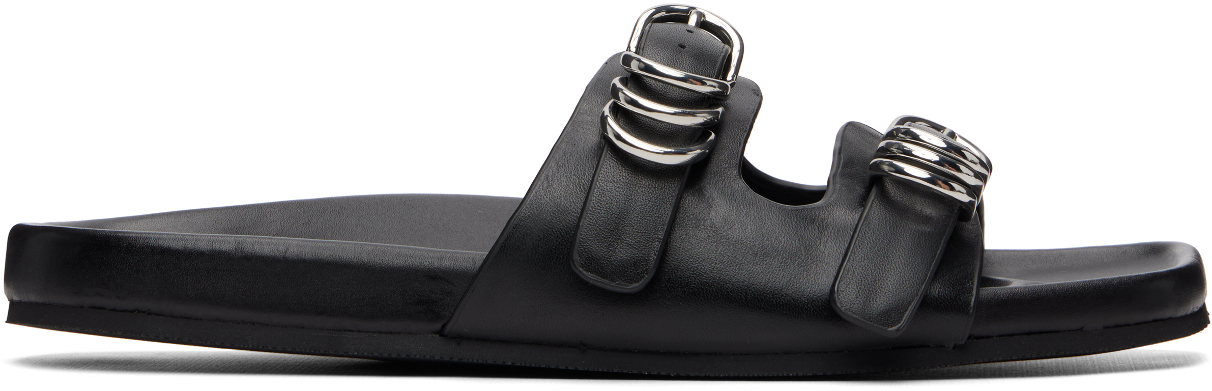 Black Rue Leather Sandals