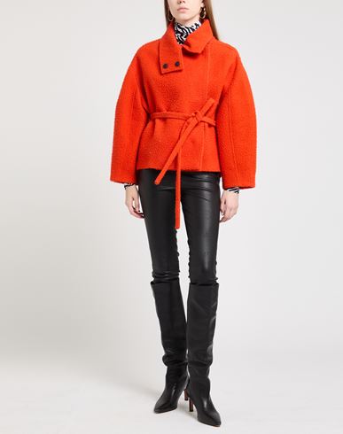 Woman Coat Orange Size 2 Virgin Wool