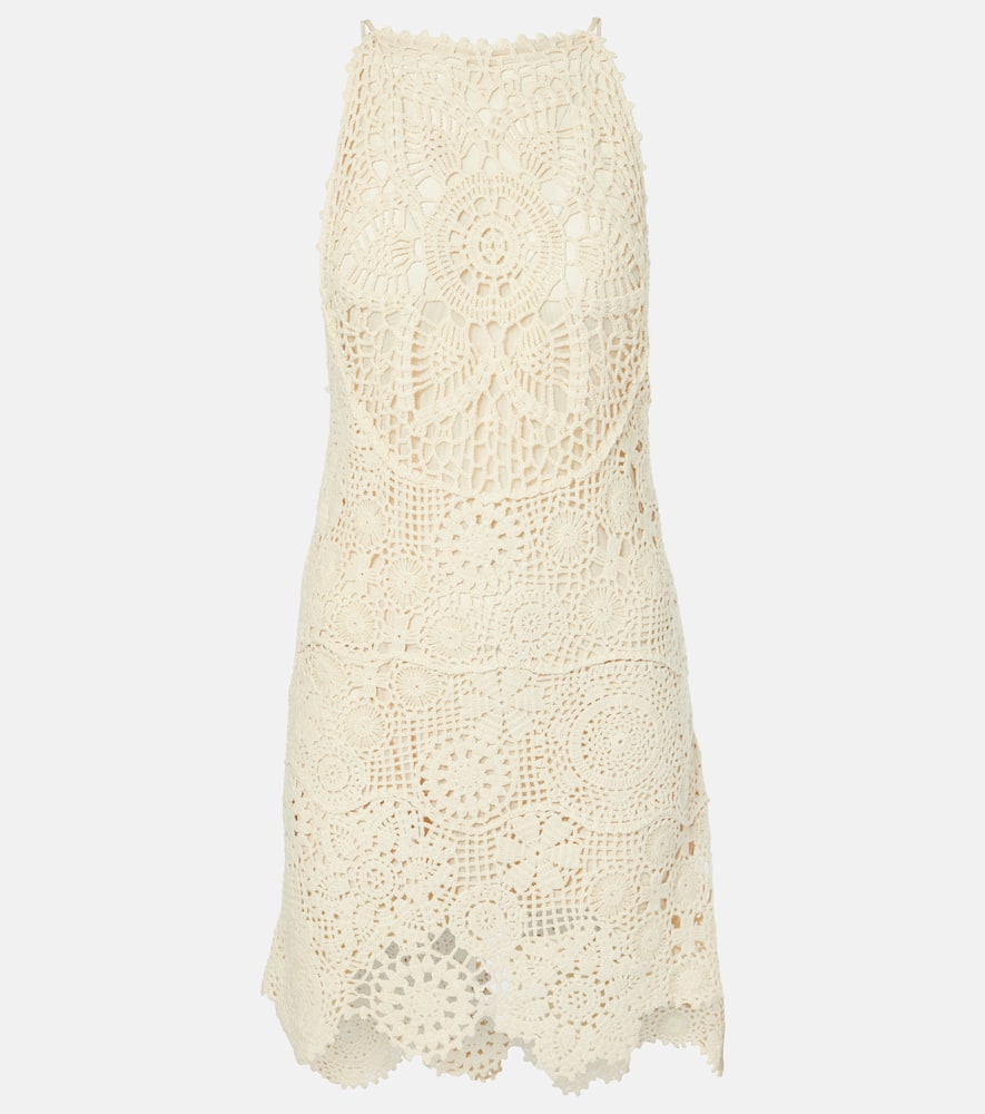 Staud Mini Whimsy crochet cotton minidress