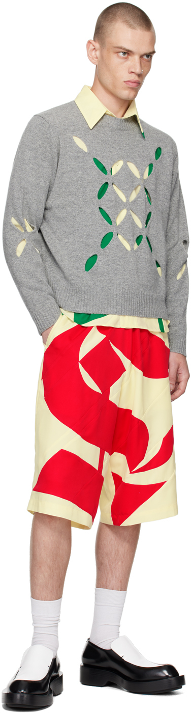Stefan Cooke Gray Slashed Sweater