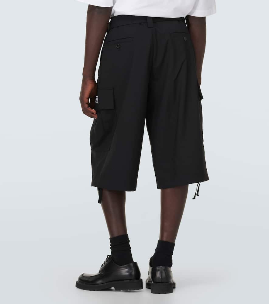 Virgin wool cargo shorts