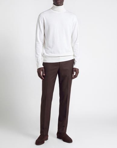 Man Turtleneck Ivory Size 42 Merino Wool, Cashmere