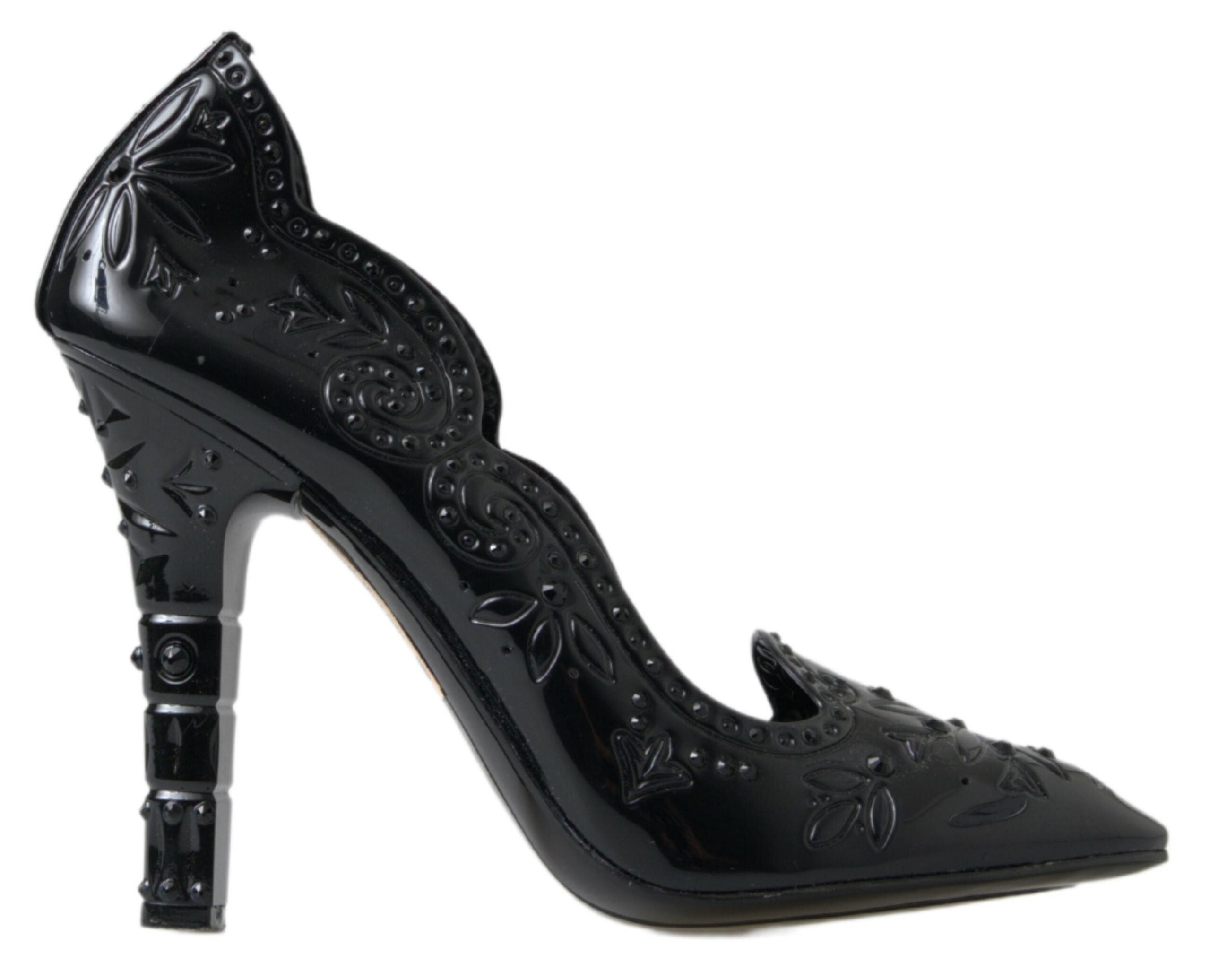 Elegant Black Crystal Cinderella Pump