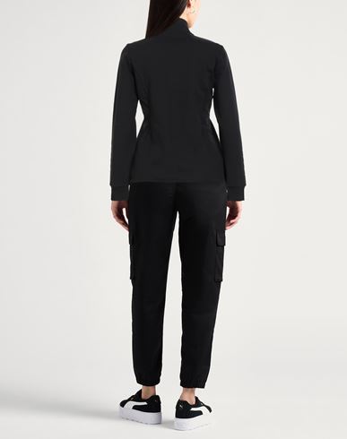 Woman Sweatshirt Black Size XXL Cotton, Elastane