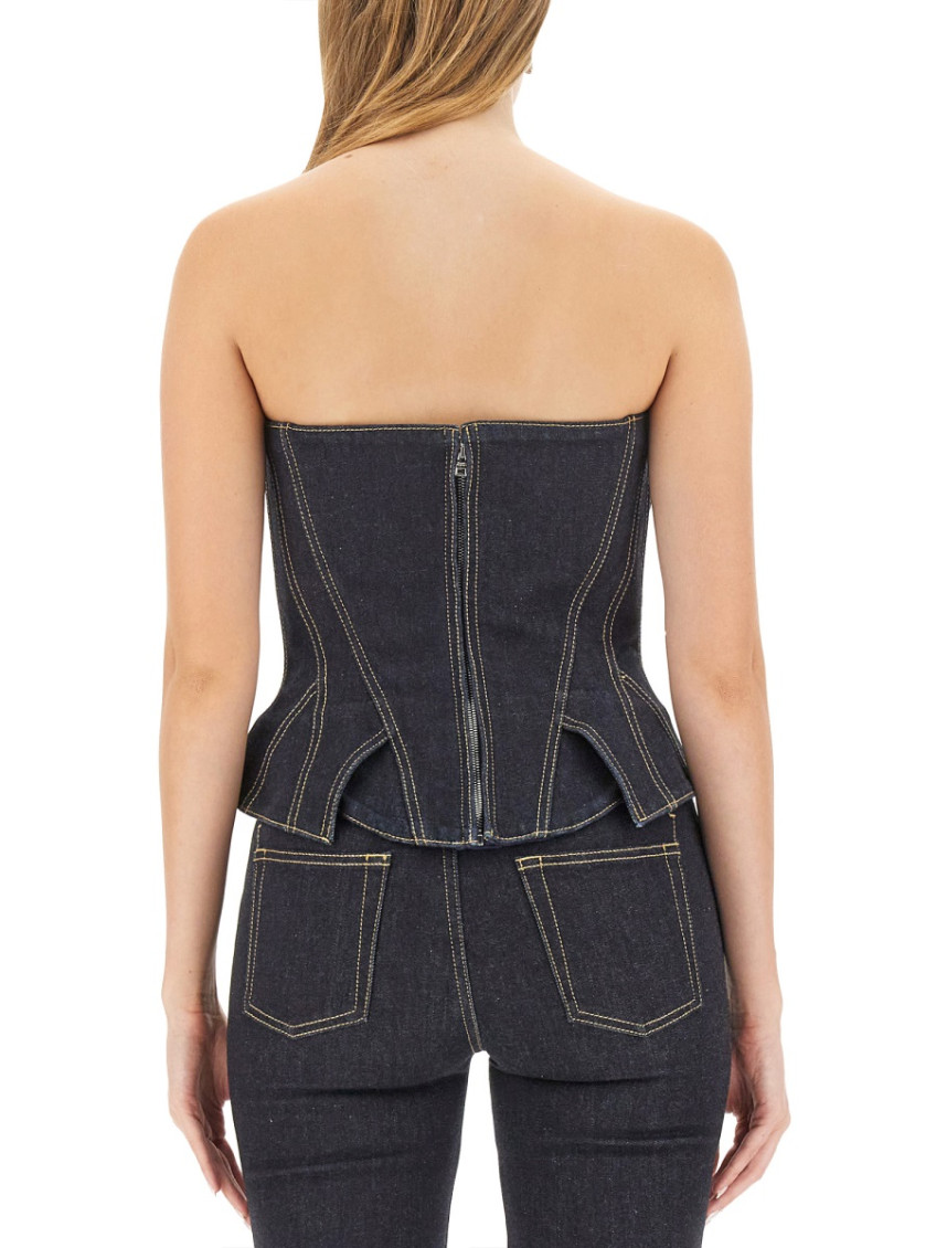 Blue Denim Corset Top