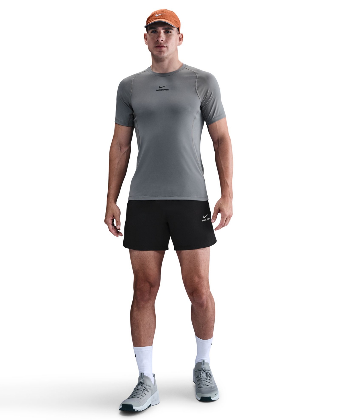 Men's Pro Training Dri-Fit Short-Sleeve T-Shirt - Smoke Gray/Black