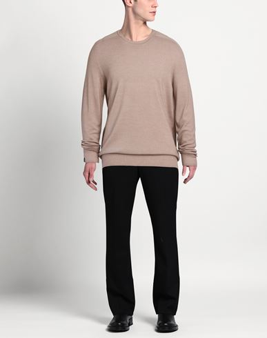 Man Sweater Light brown Size 36 Virgin Wool