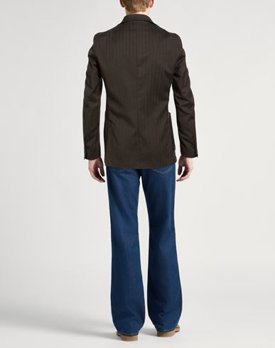 Man Blazer Dark brown Size 38 Virgin Wool, Elastane