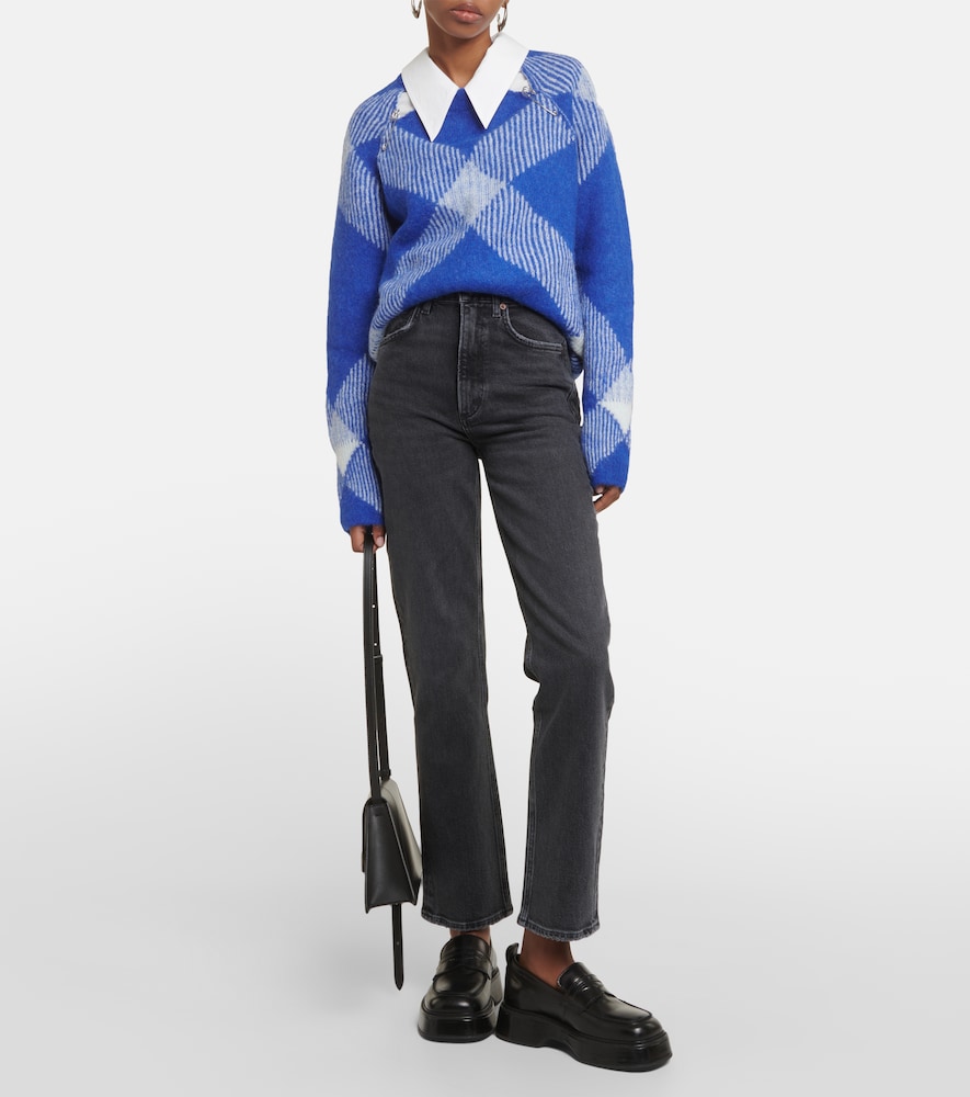 Stovepipe high-rise slim jeans