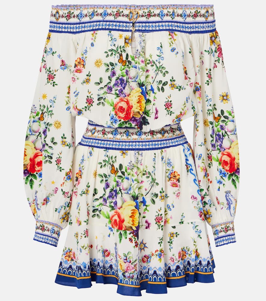 Tiles Darls embellished silk minidress