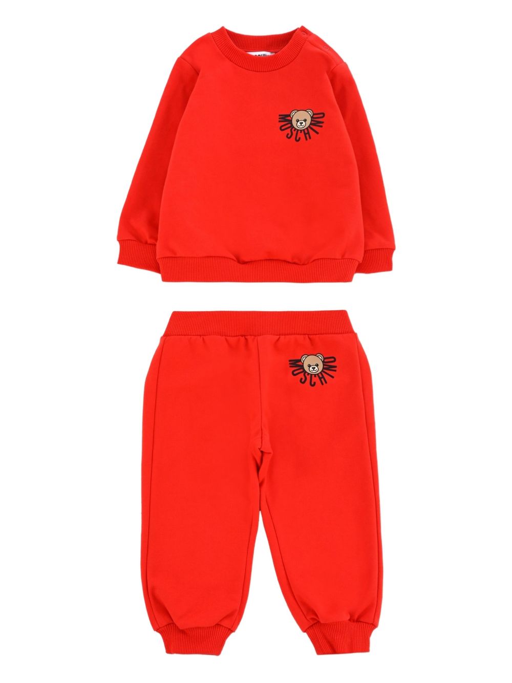 Teddy-print tracksuit set - Red