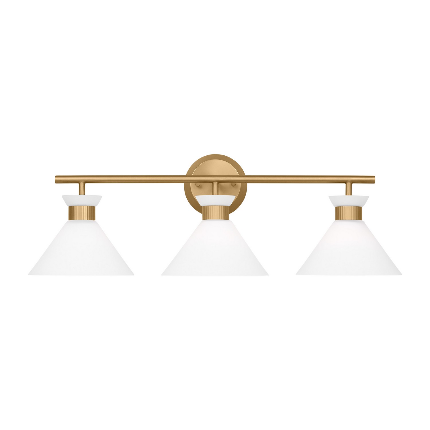 Satin Brass Three Light Bath from the Belcarra Collection