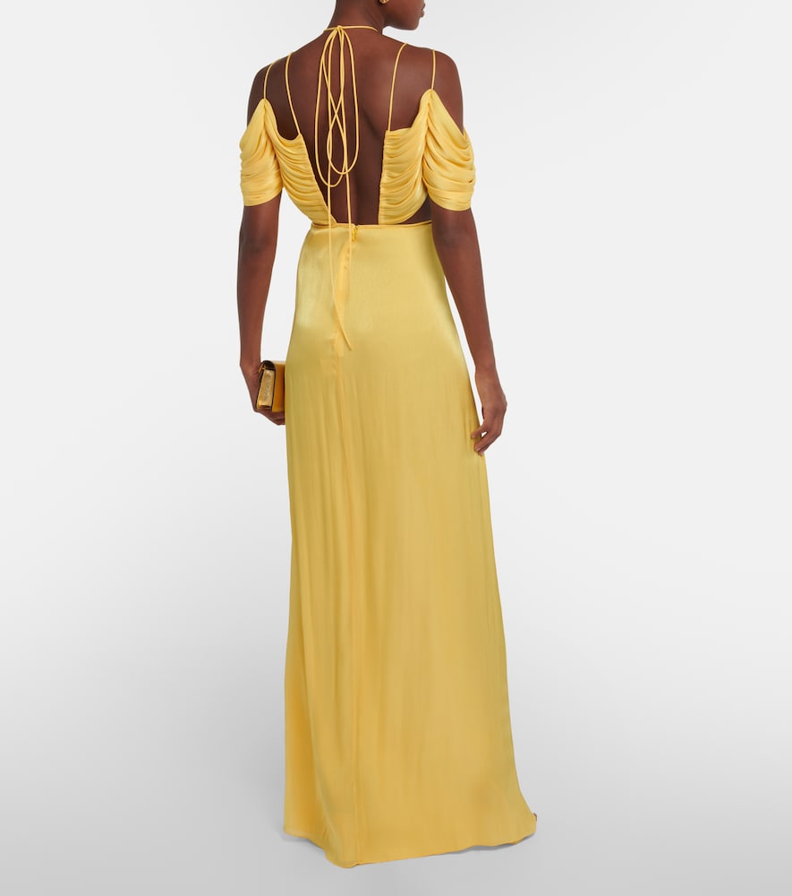 Thalia gathered off-shoulder gown
