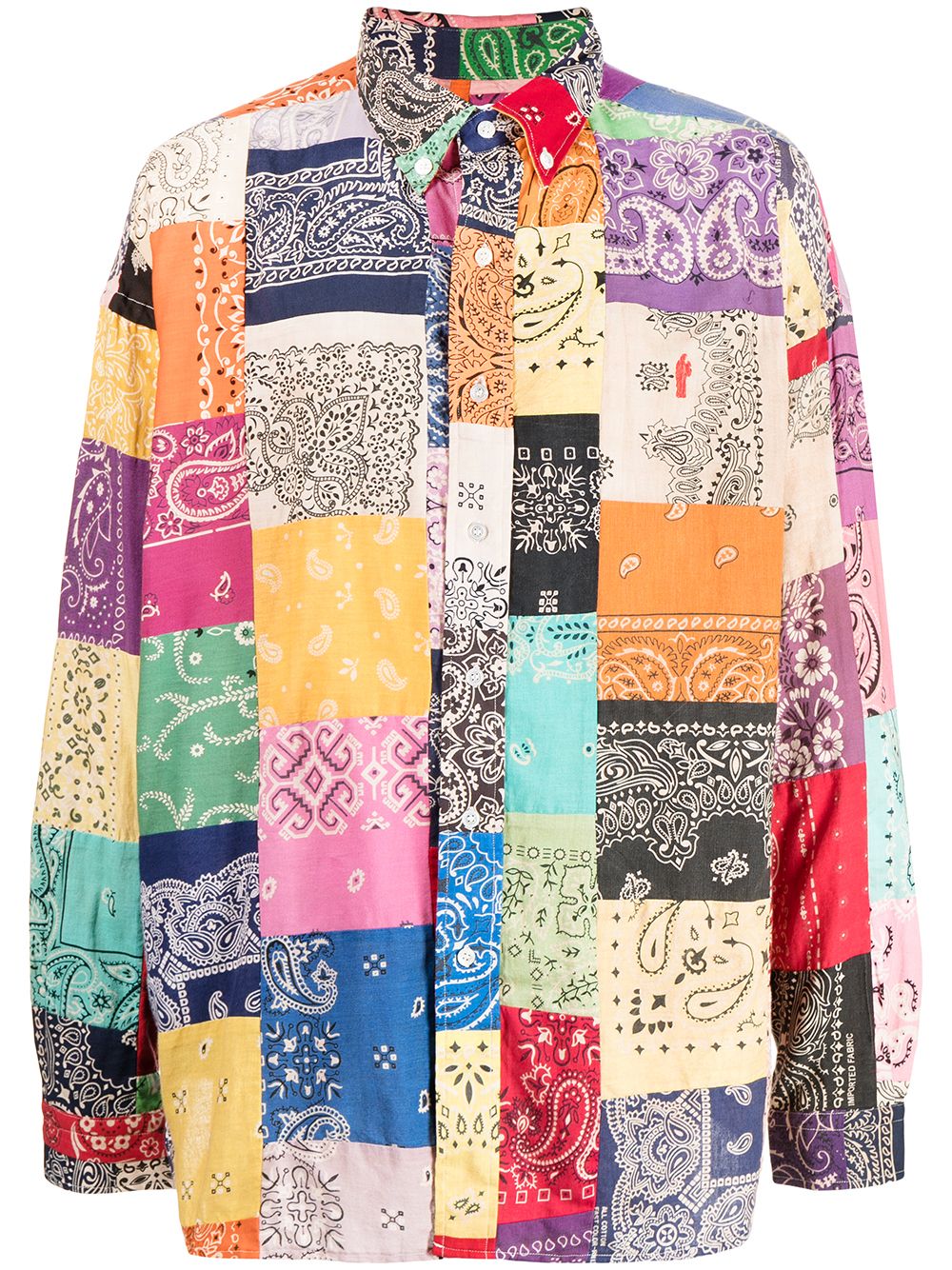 Patchwork cotton shirt - Yellow