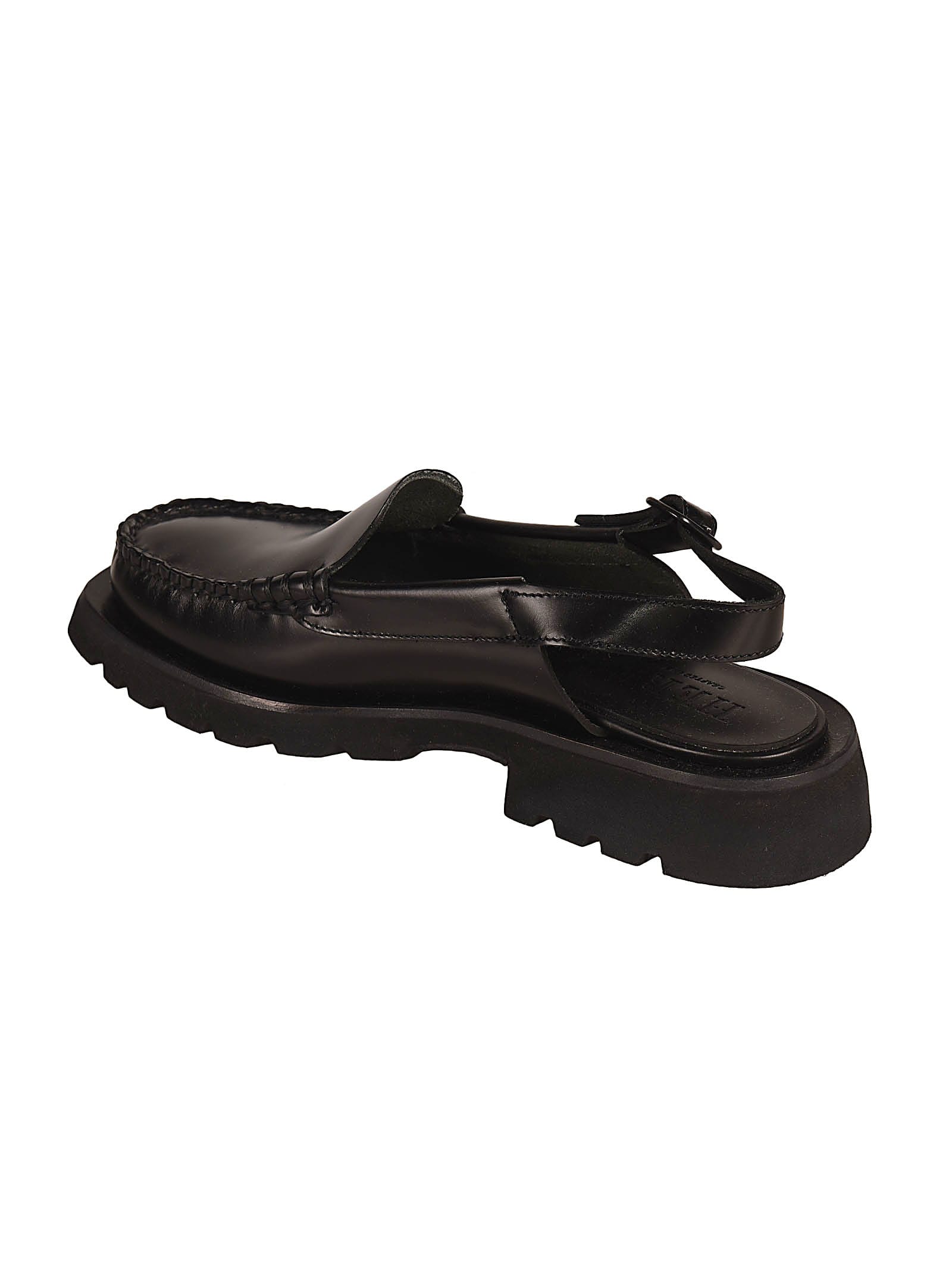 Slingback strap loafers