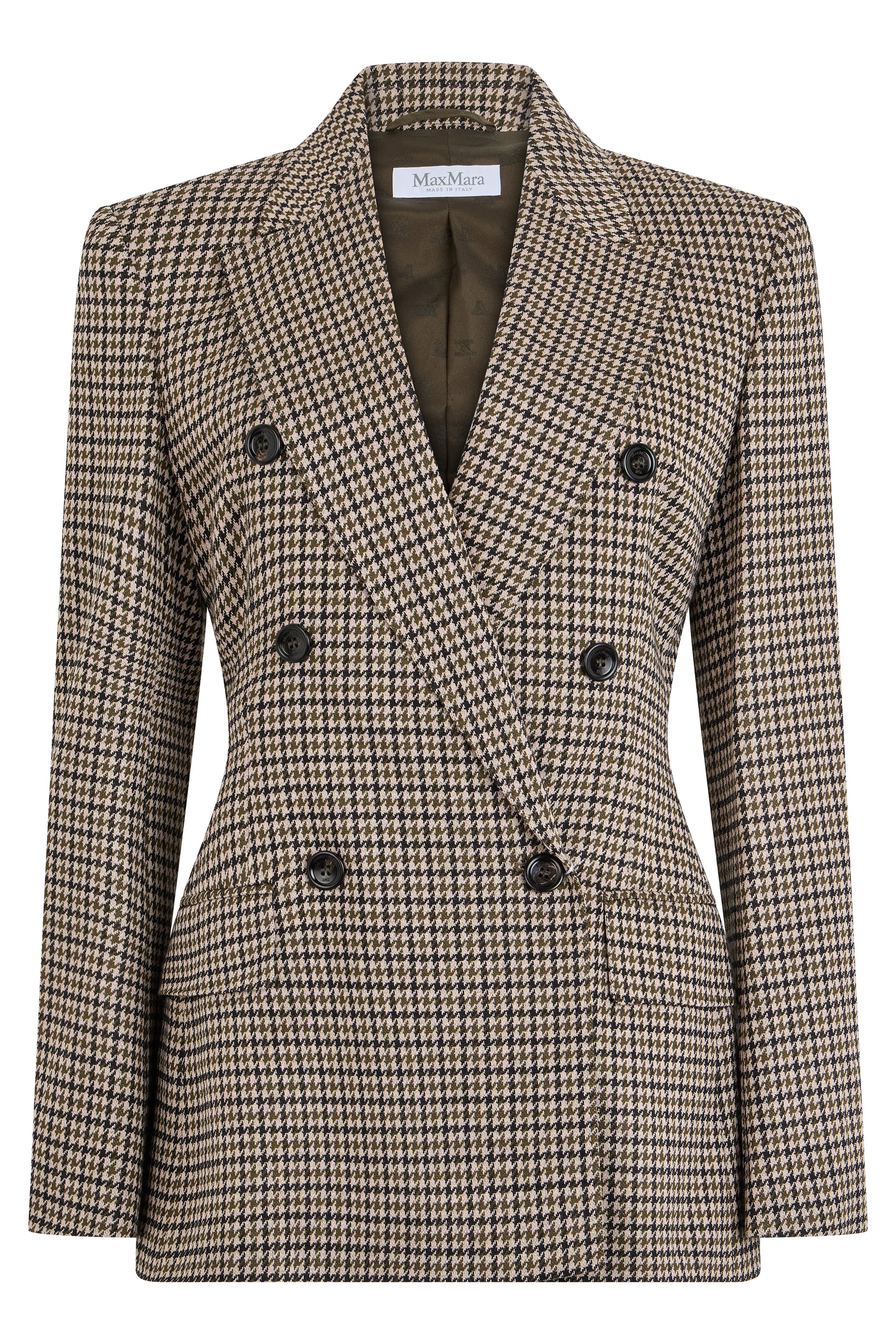 Double-Breasted Pied de Poule Wool-Blend Blazer