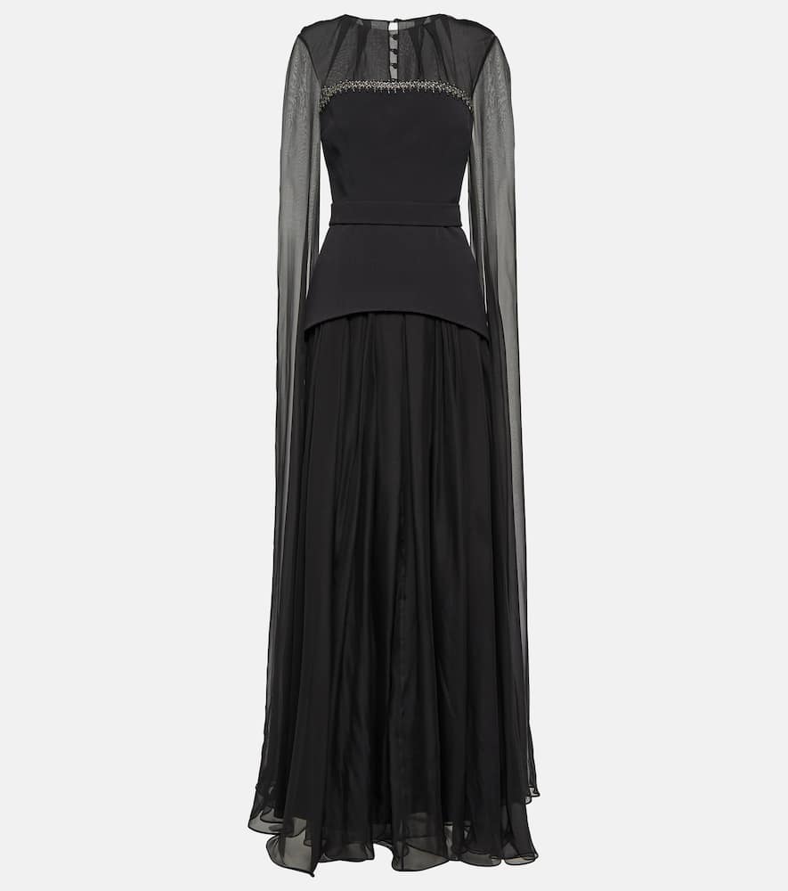 Gloria silk and crêpe gown