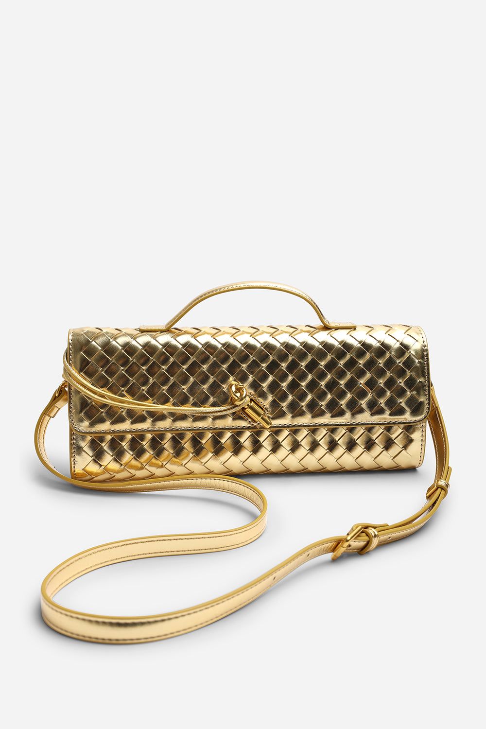 Where's That From Petal Envelope Style Clutch Bag In Gold