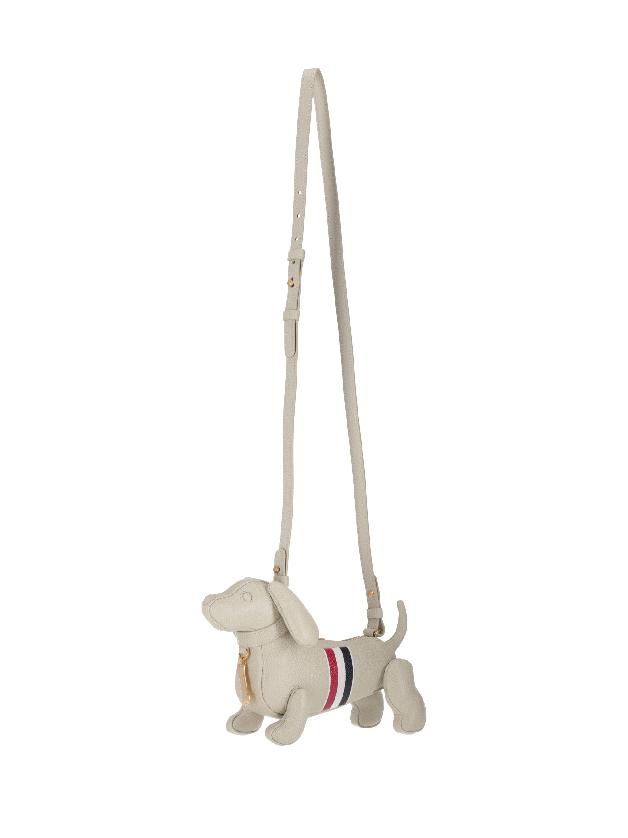 Thom Browne Mini Hector Crossbody W/ Rwb Stripe In Pebble Grain Leather
