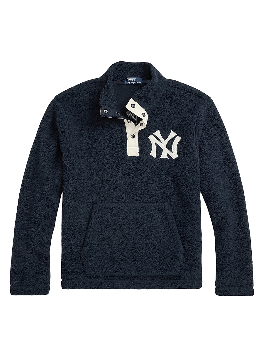 Men's Yankees Vintage Brushed Fleece Pullover - Aviator Navy Deckwash White
