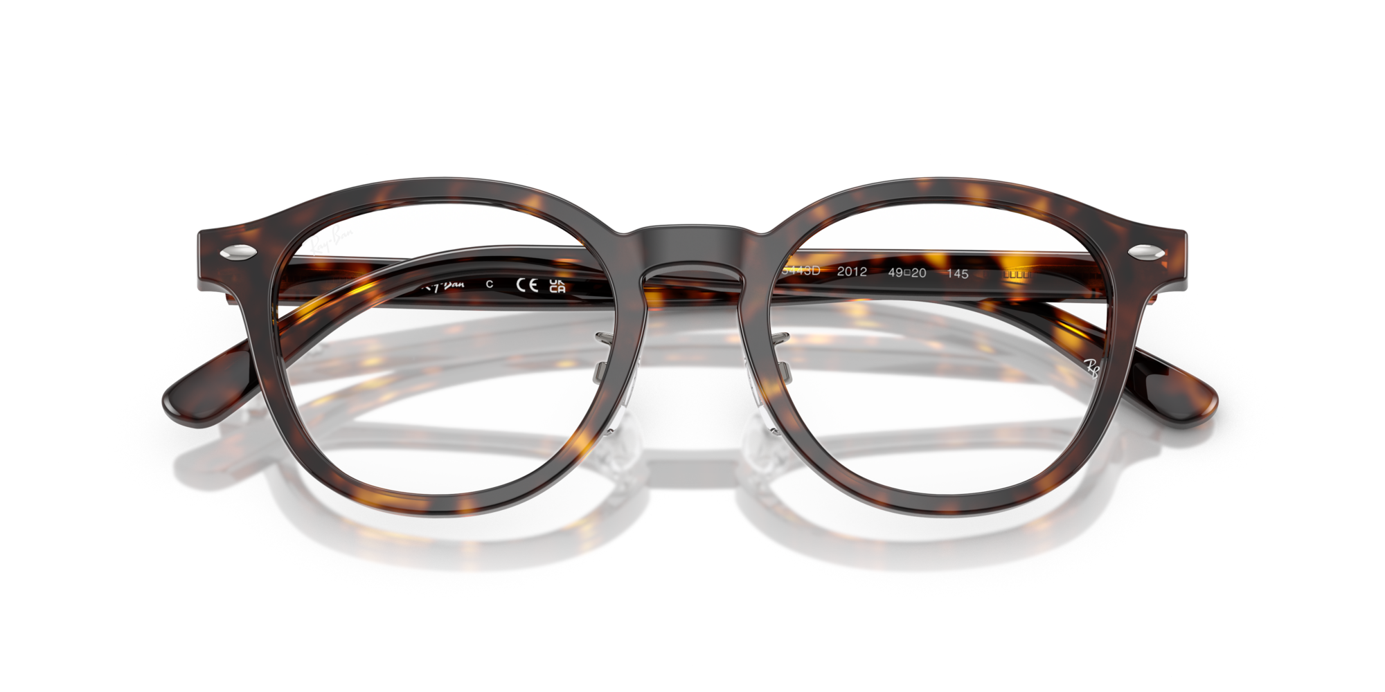 Ray - Ban Unisex Ray - Ban RX5443D 2012 Optical frames Acetate Turtle Transparent Squared Norma
