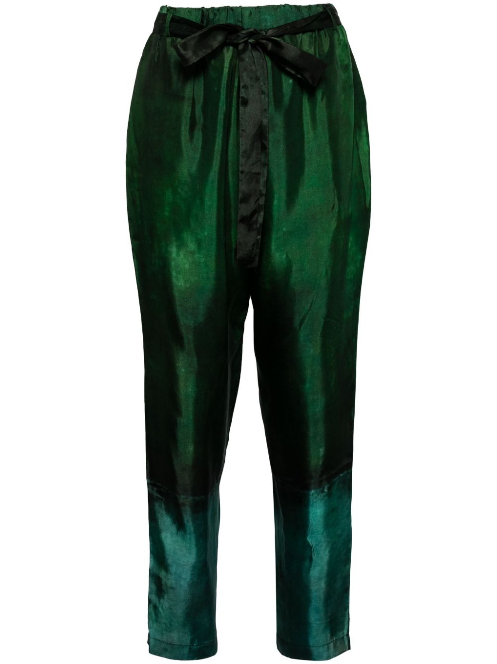 Colour-block tapered trousers - Green