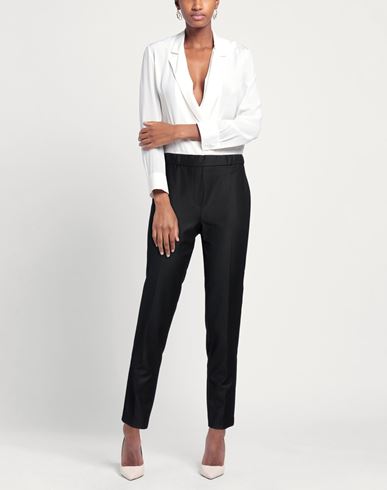Woman Pants Black Size 4 Virgin Wool, Viscose, Polyester, Elastane