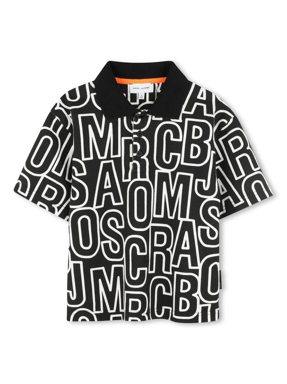 Monogram-logo polo shirt - Black