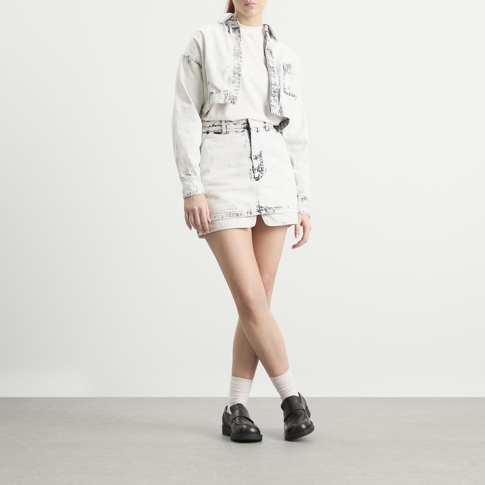 Women's TOGA Denim Mini Skirt in Black