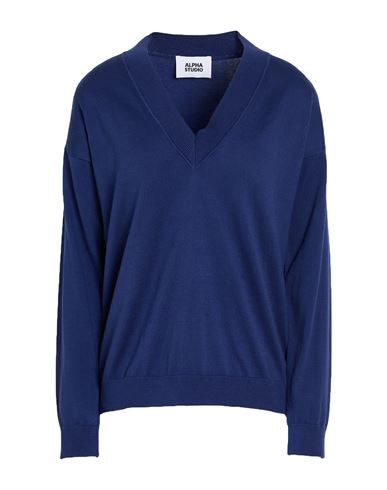 Woman Sweater Bright blue Size 4 Cotton