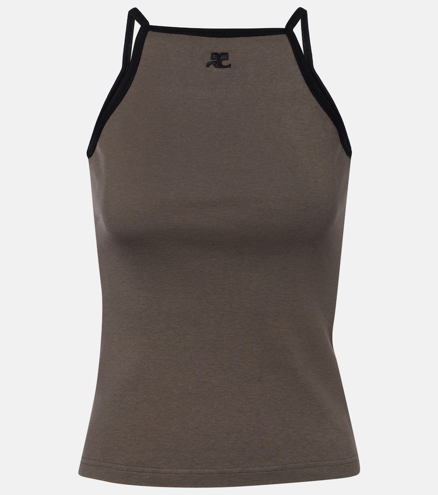 Courrèges Logo cotton tank top