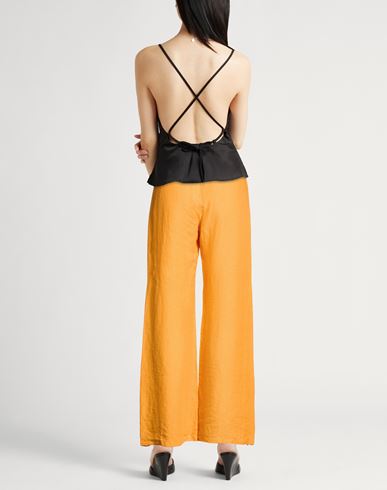 Woman Pants Orange Size 12 Linen