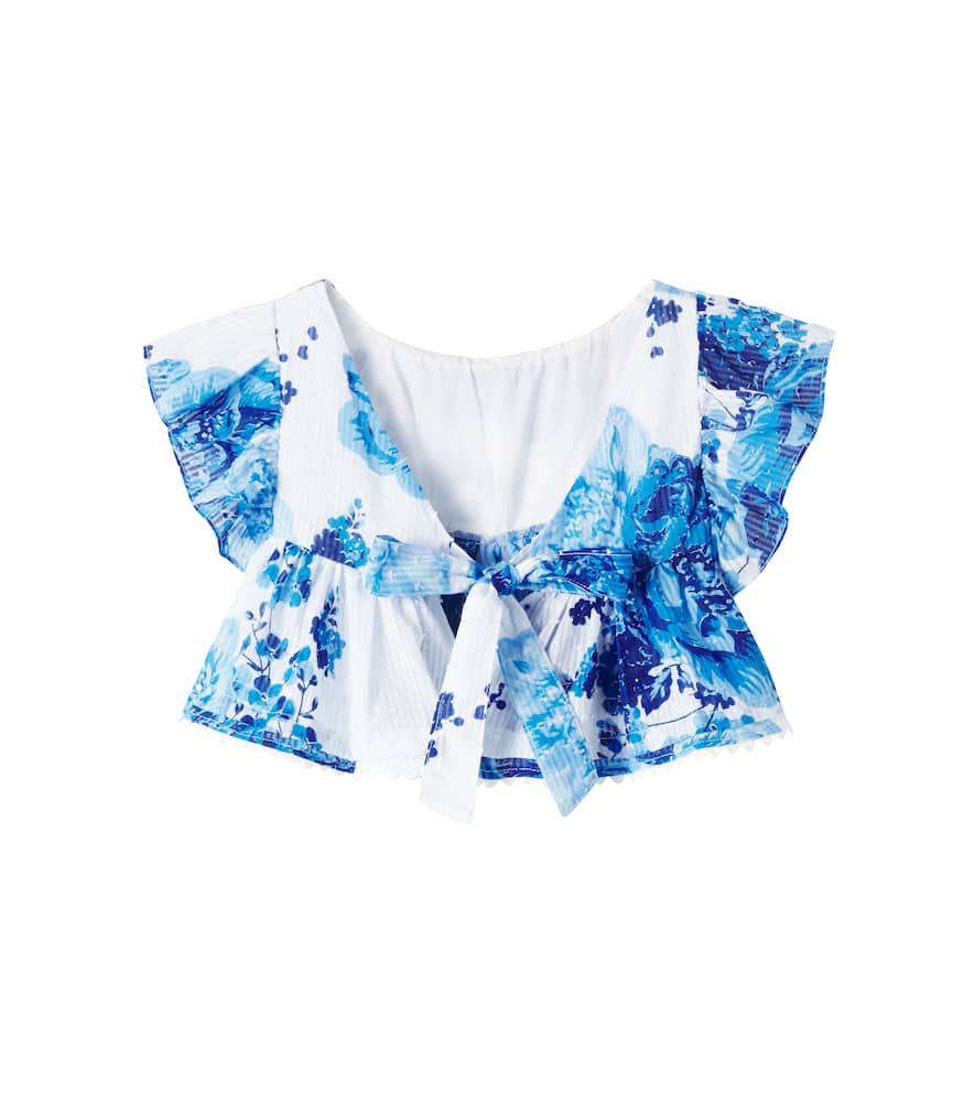 Cycas ruffled floral cotton top