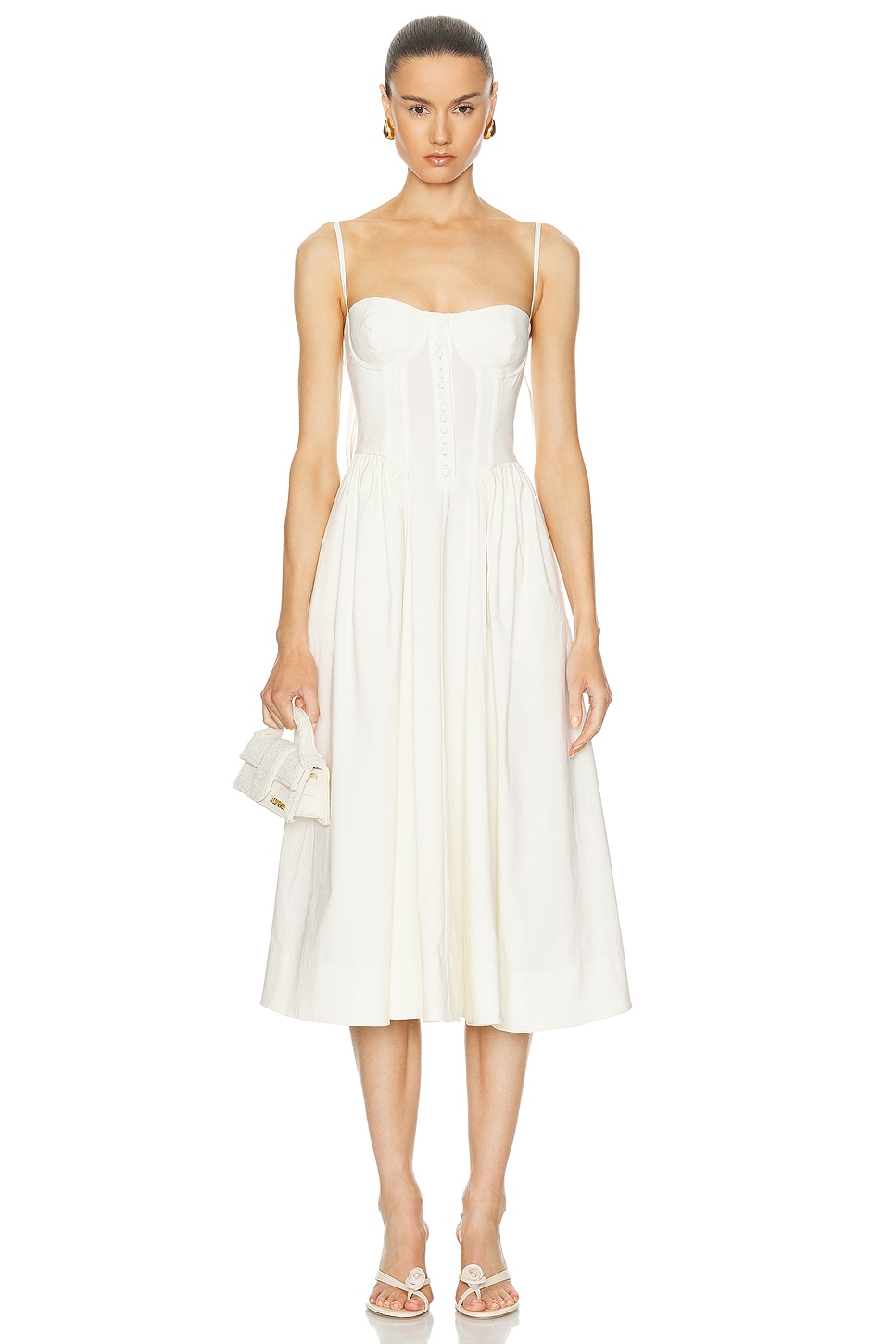 LPA Sarita Midi Dress in Coconut Milk - White. M also in