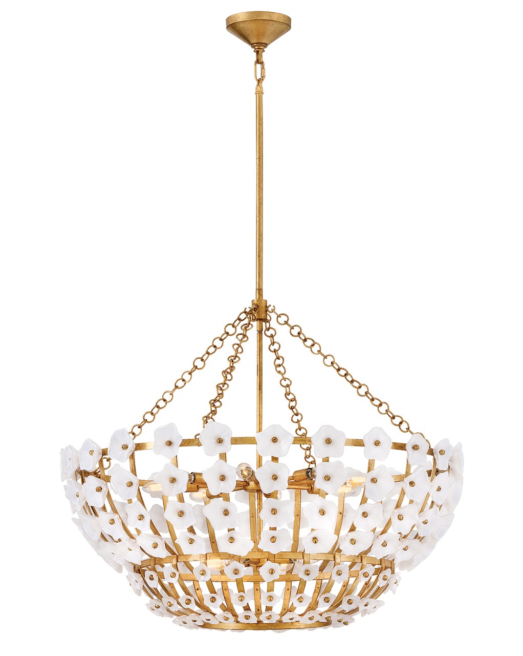Distressed Brass LED Chandelier from the Azalea Collection