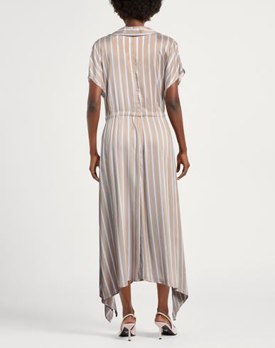 Woman Maxi dress Khaki Size 12 Viscose, Silk, Cotton