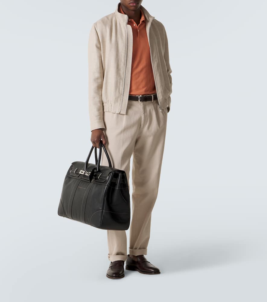 Leather tote bag