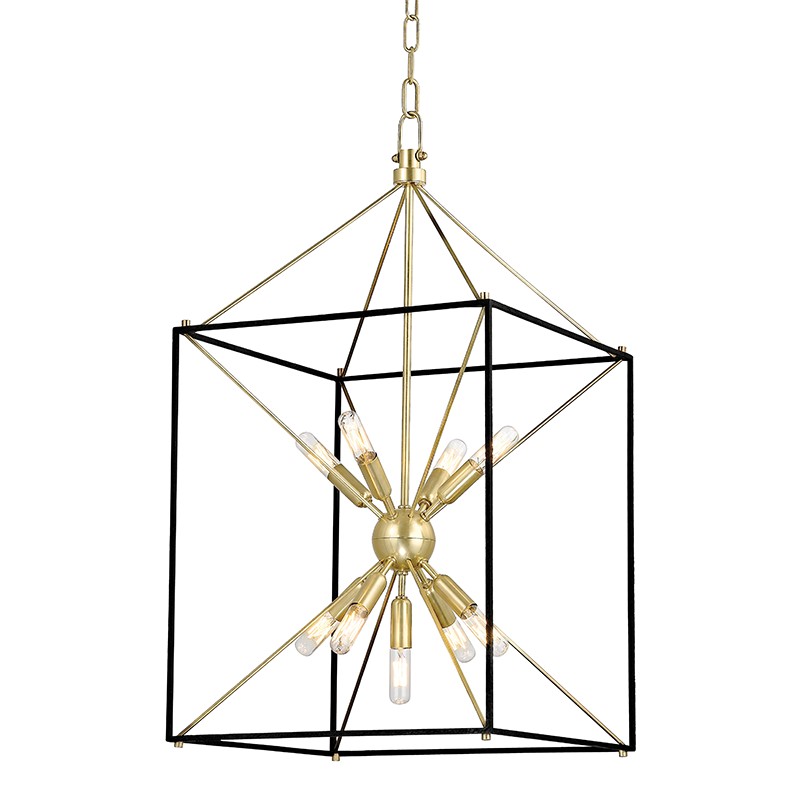 Aged Brass Black Lantern from the Glendale Collection