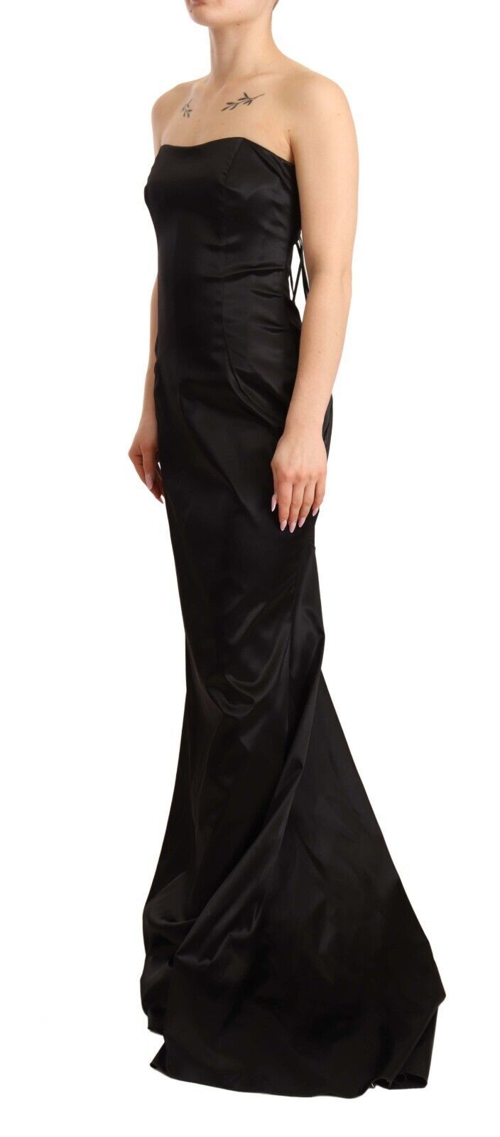 Silk Stretch Mermaid Gown — Black