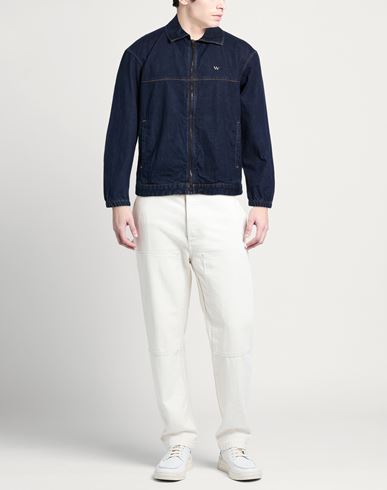 Man Denim outerwear Blue Size S Cotton