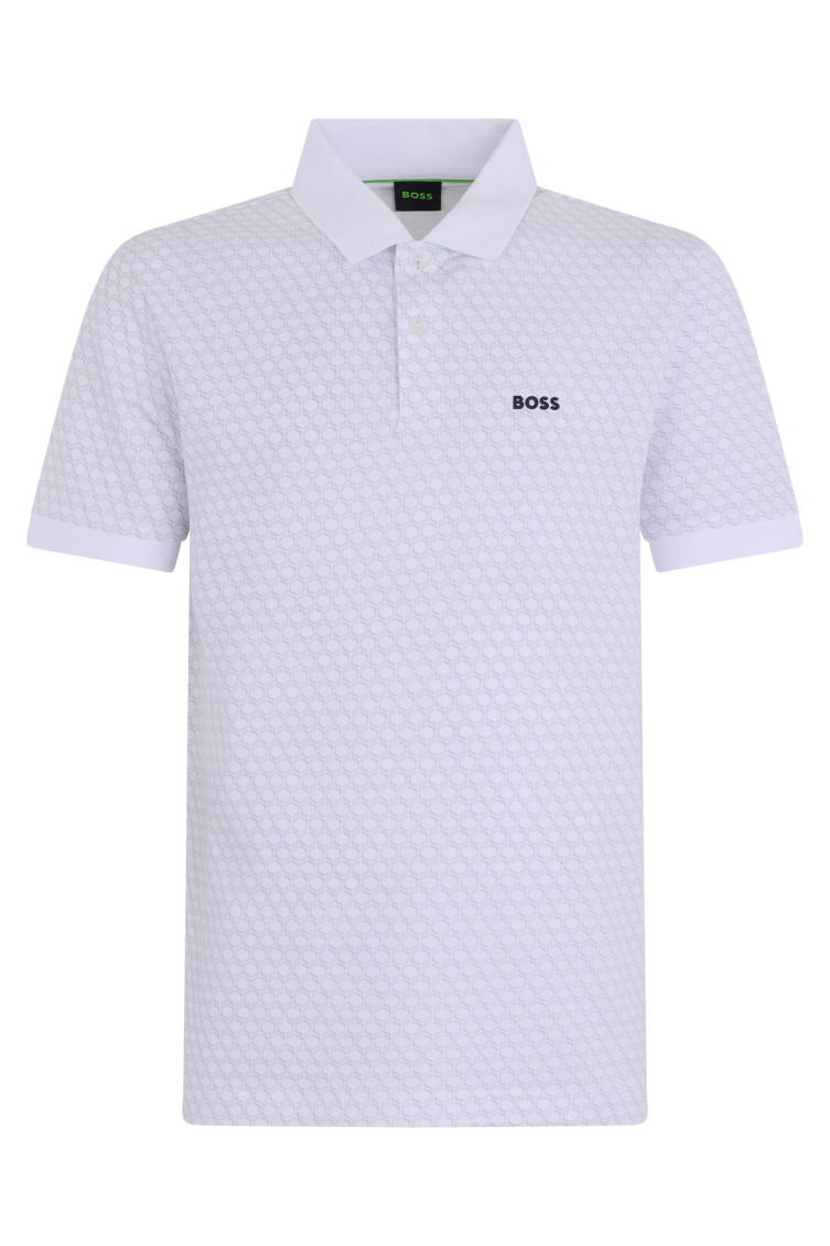 Boss - patterned cotton polo shirt regular fit