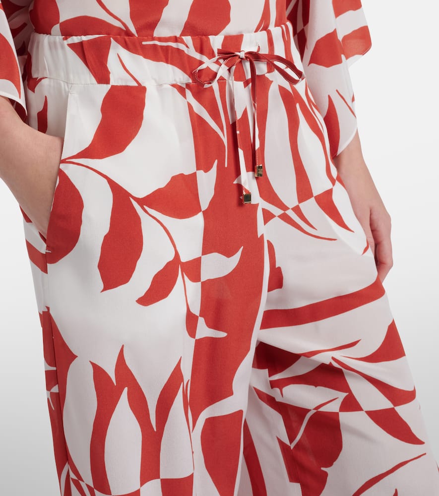 Voto printed silk wide-leg pants