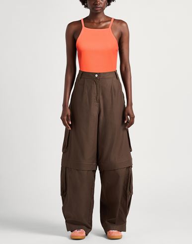 Woman Top Orange Size M Cotton, Elastane