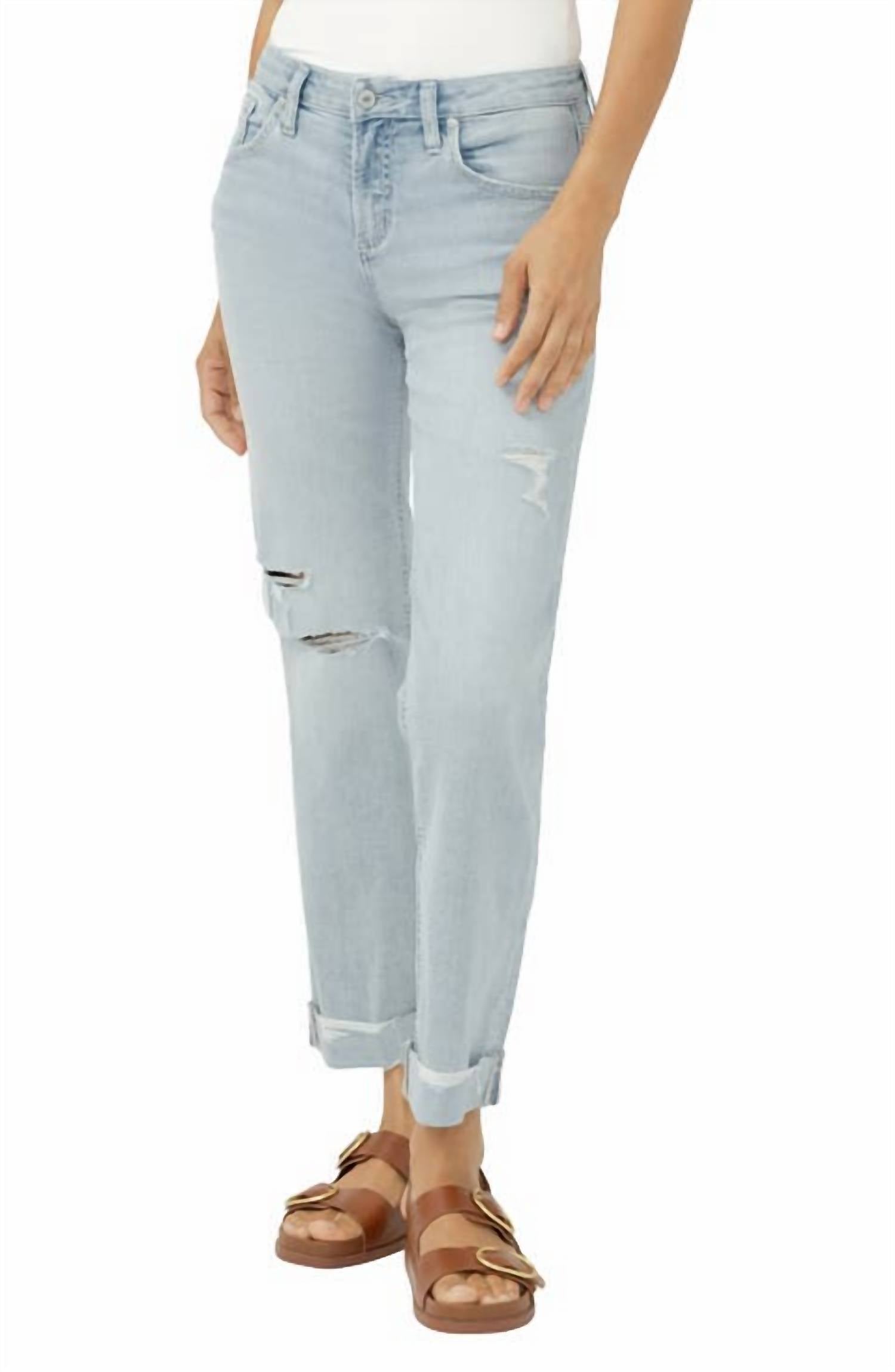 Chelsea Boyfriend Distressed Jean In Light Wash